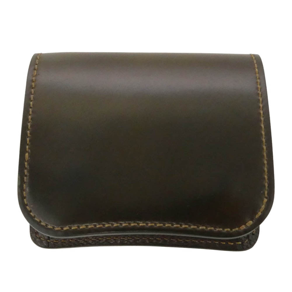 WILDSWANS ワイルドスワンズ SP-PALMV2-HC-EEB タイガースブラザーズ別注 PALM-V2 パーム ダークコニャック シェルコードバン 型押しイングリッシュブライドル コンパクトウォレット 財布 ブラウン系【中古】
