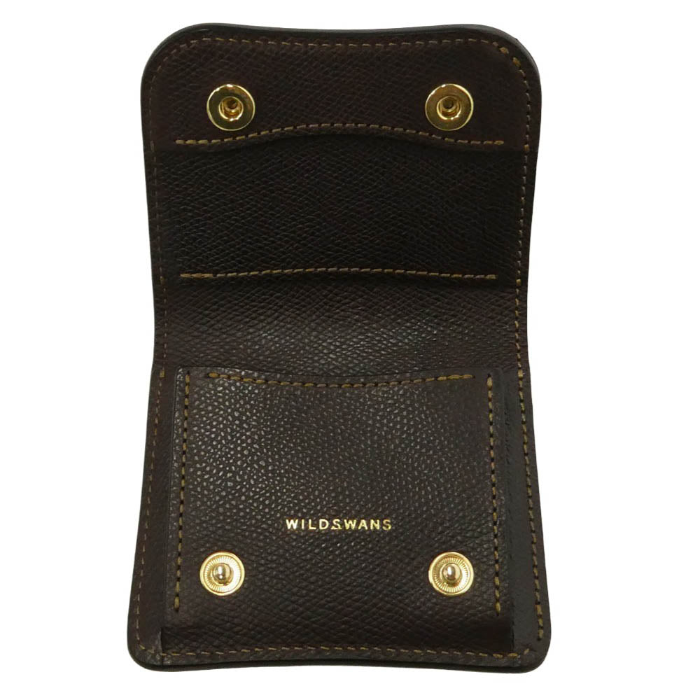 WILDSWANS ワイルドスワンズ SP-PALMV2-HC-EEB タイガースブラザーズ別注 PALM-V2 パーム ダークコニャック シェルコードバン 型押しイングリッシュブライドル コンパクトウォレット 財布 ブラウン系【中古】