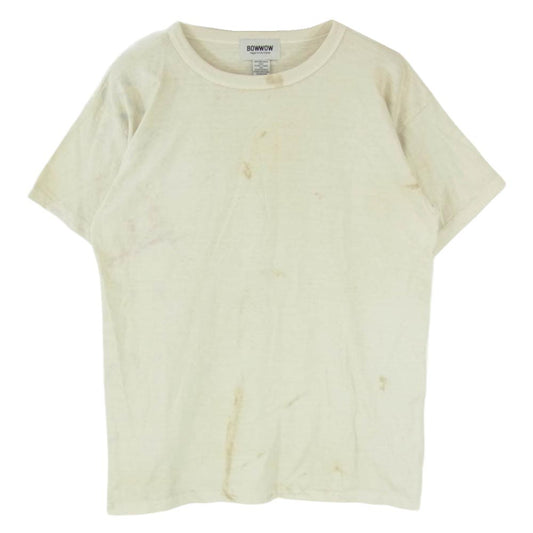 BOWWOW バウワウ USED加工 汚し加工 Tシャツ 半袖 ショートスリーブ カットソー ベージュ系 サイズ表記無【中古】