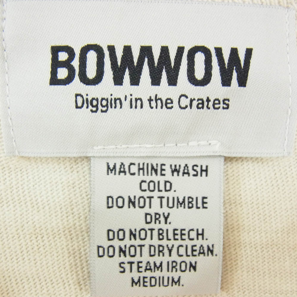 BOWWOW バウワウ USED加工 汚し加工 Tシャツ 半袖 ショートスリーブ カットソー ベージュ系 サイズ表記無【中古】