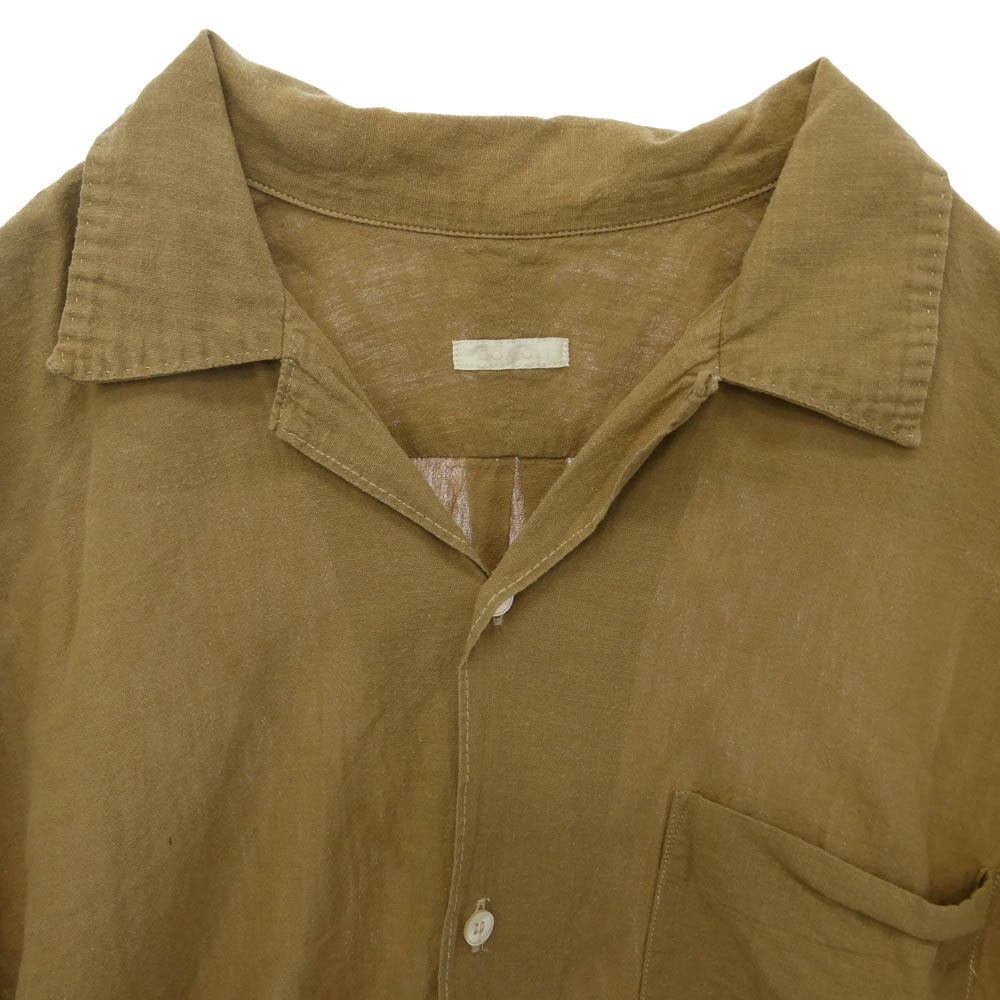 COMOLI コモリ 20SS R01-02011 ベタシャン オープンカラー 開襟 半袖シャツ ベージュ系 2【中古】