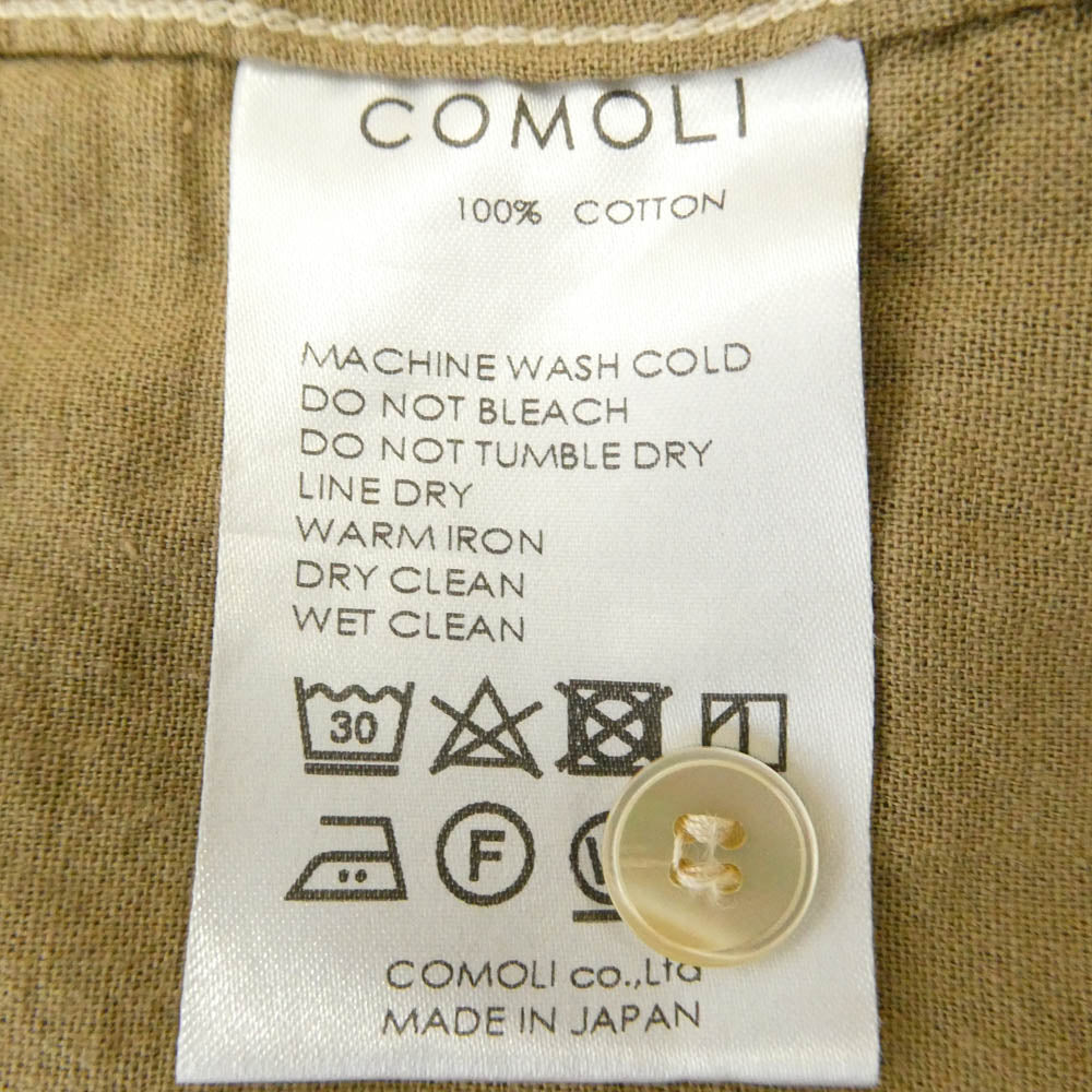 COMOLI コモリ 20SS R01-02011 ベタシャン オープンカラー 開襟 半袖シャツ ベージュ系 2【中古】