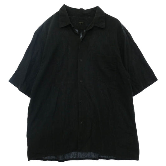COMOLI コモリ 21SS T01-02012 ベタシャン オープンカラー 開襟 半袖シャツ ブラック系 3【中古】