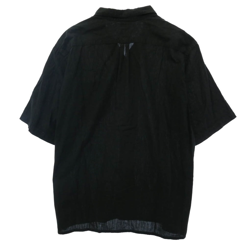 COMOLI コモリ 21SS T01-02012 ベタシャン オープンカラー 開襟 半袖シャツ ブラック系 3【中古】