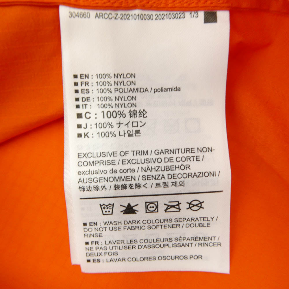 ARC'TERYX アークテリクス 25172 22年製 Squamish Hoody Mens スコーミッシュ フーディ メンズ ジャケット オレンジ系 XS【極上美品】【中古】