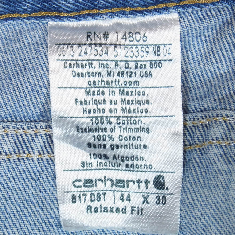 Carhartt カーハート 90s メキシコ製 デニム パンツ インディゴブルー系 44X32【中古】