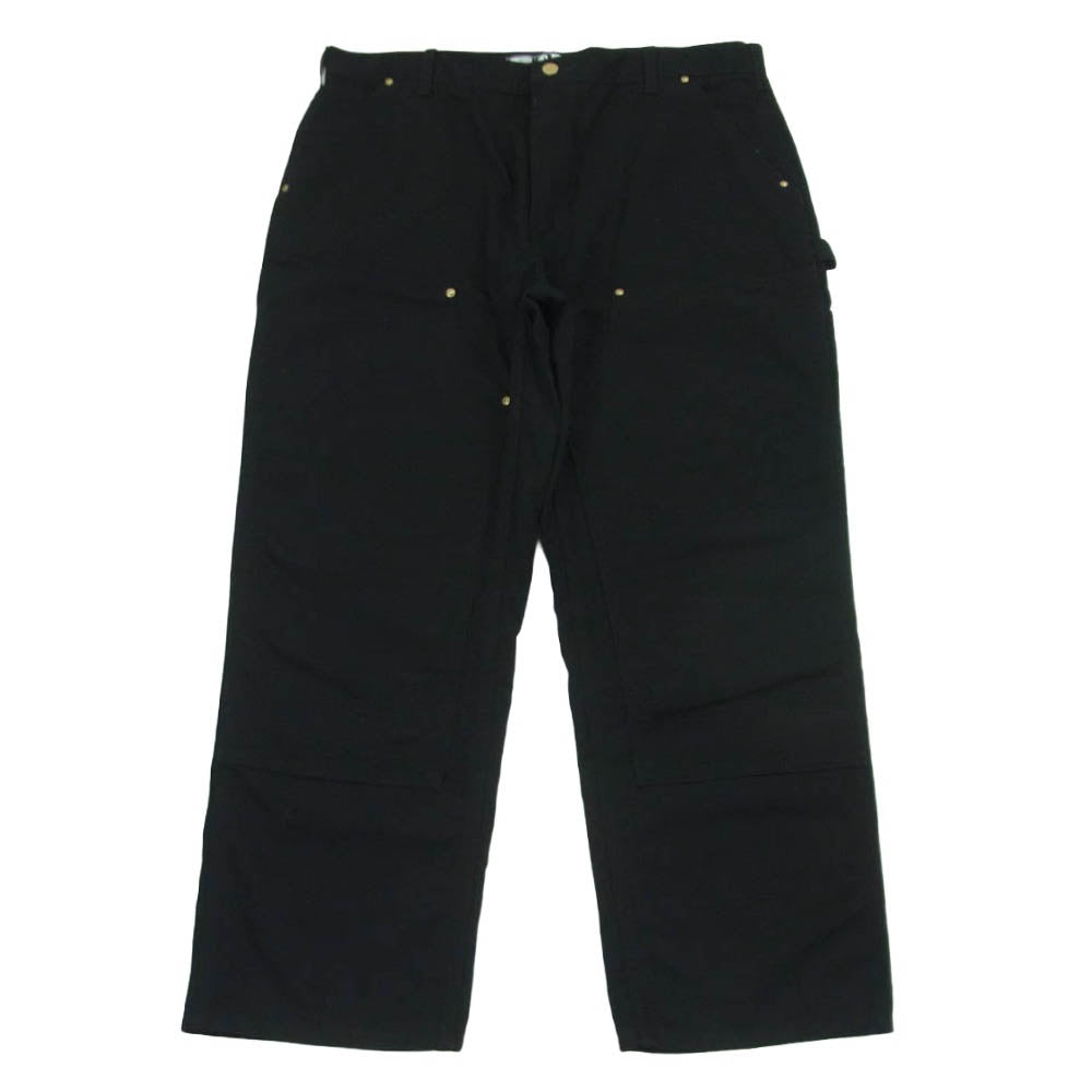 Carhartt カーハート USA製 LOOSE FIT FIRM DUCK DOUBLE FRONT UTILITY WORK PANT ルーズフィット ダック ダブルフロント ユーティリティー ワーク パンツ ブラック系 38 × 28【中古】