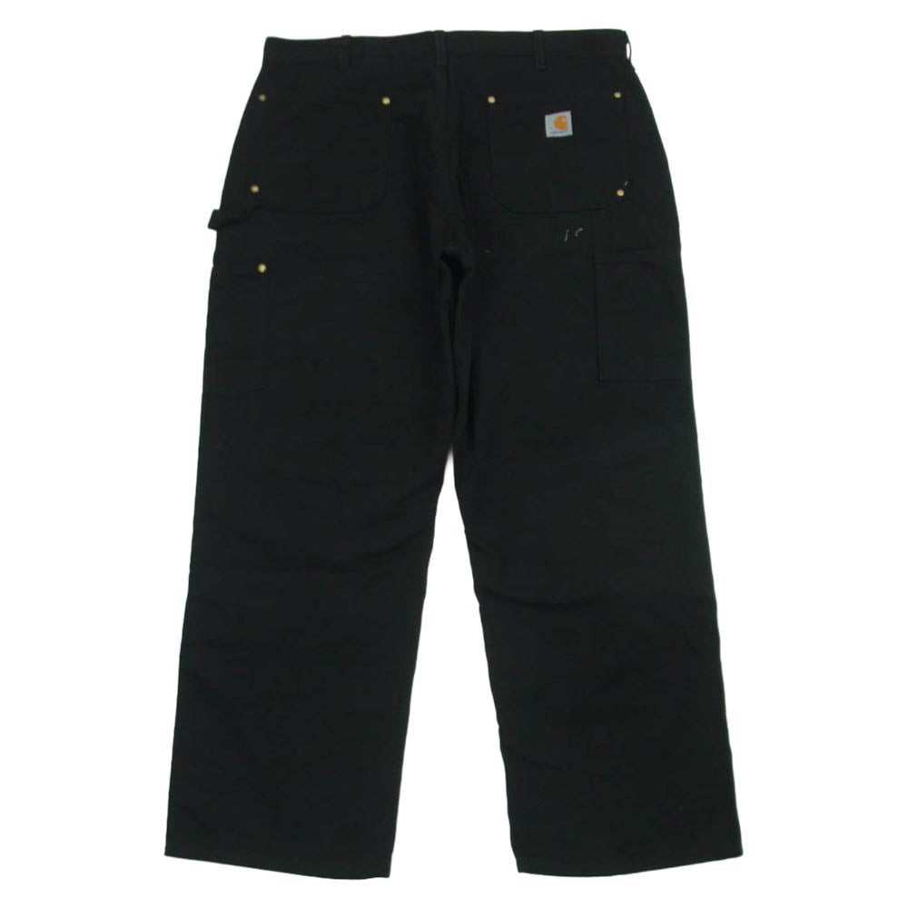 Carhartt カーハート USA製 LOOSE FIT FIRM DUCK DOUBLE FRONT UTILITY WORK PANT ルーズフィット ダック ダブルフロント ユーティリティー ワーク パンツ ブラック系 38 × 28【中古】