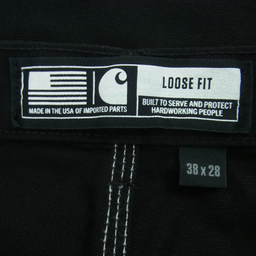 Carhartt カーハート USA製 LOOSE FIT FIRM DUCK DOUBLE FRONT UTILITY WORK PANT ルーズフィット ダック ダブルフロント ユーティリティー ワーク パンツ ブラック系 38 × 28【中古】