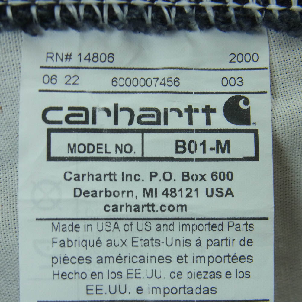 Carhartt カーハート USA製 LOOSE FIT FIRM DUCK DOUBLE FRONT UTILITY WORK PANT ルーズフィット ダック ダブルフロント ユーティリティー ワーク パンツ ブラック系 38 × 28【中古】