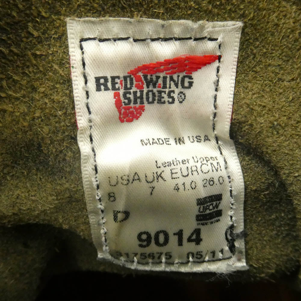 RED WING レッドウィング 9014 Beckman 6inch Boots ベックマン ワーク ブーツ ブラック系 26cm【中古】