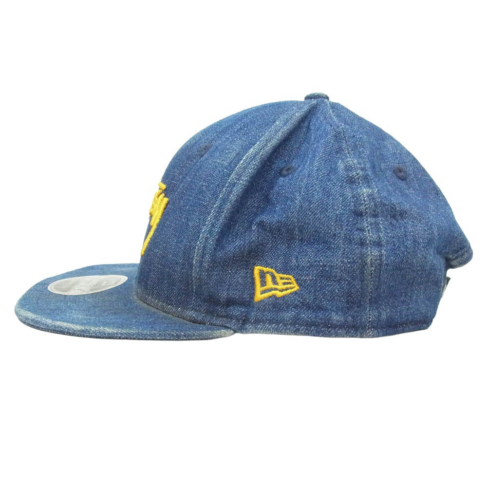 STUSSY ステューシー ロゴ刺繍 デニム キャップ 帽子 インディゴブルー系 8.5D【中古】