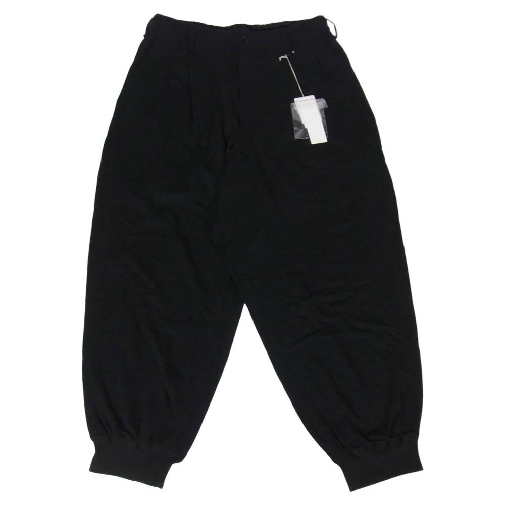 Yohji Yamamoto ヨウジヤマモト UQ-P33-008 S'YTE サイト 40/1 COTTON GAUZE FLEECE TWO-TUCK JOGGER PANTS コットンガーゼ フリース ツータック ジョガーパンツ ブラック系 03【美品】【中古】