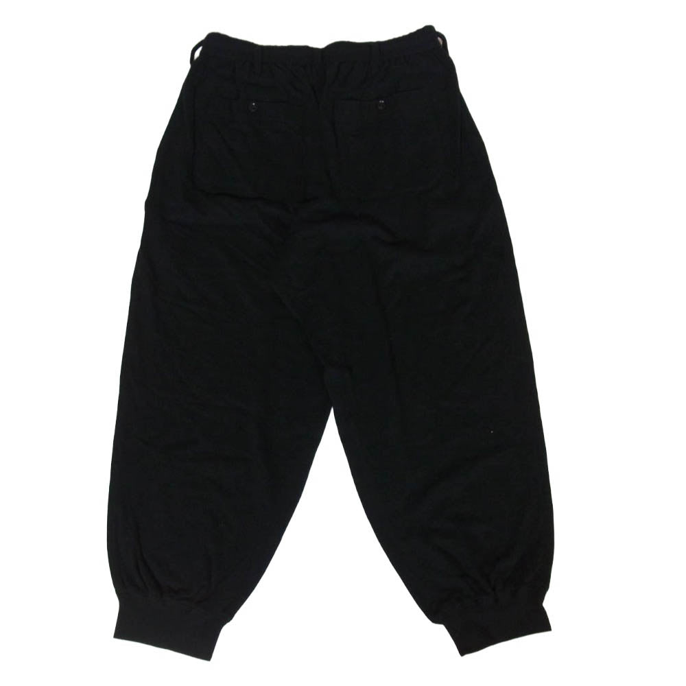 Yohji Yamamoto ヨウジヤマモト UQ-P33-008 S'YTE サイト 40/1 COTTON GAUZE FLEECE TWO-TUCK JOGGER PANTS コットンガーゼ フリース ツータック ジョガーパンツ ブラック系 03【美品】【中古】