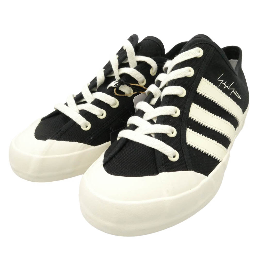 Y-3 Yohji Yamamoto ワイスリー ヨウジヤマモト KH9321 NISI LO ニシ バルカナイズド スリーストライプ キャンバス ローカット スニーカー ホワイト系 ブラック系 27cm【新古品】【未使用】【中古】