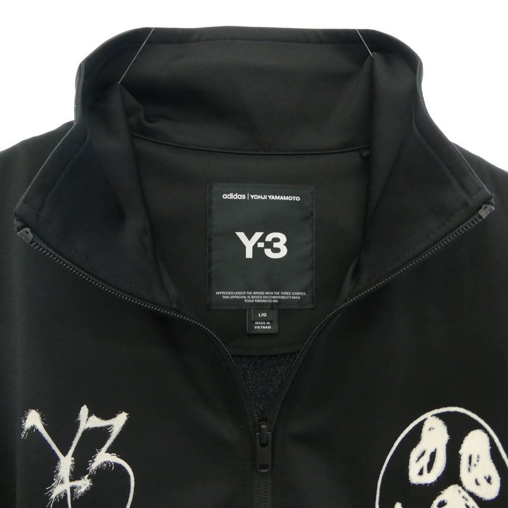 Y-3 Yohji Yamamoto ワイスリー ヨウジヤマモト KQ8595 CHITO GRAPHIC TRACK TOP グラフィックプリント フルジップ トラックトップ トラックジャケット ブラック系 L【極上美品】【中古】