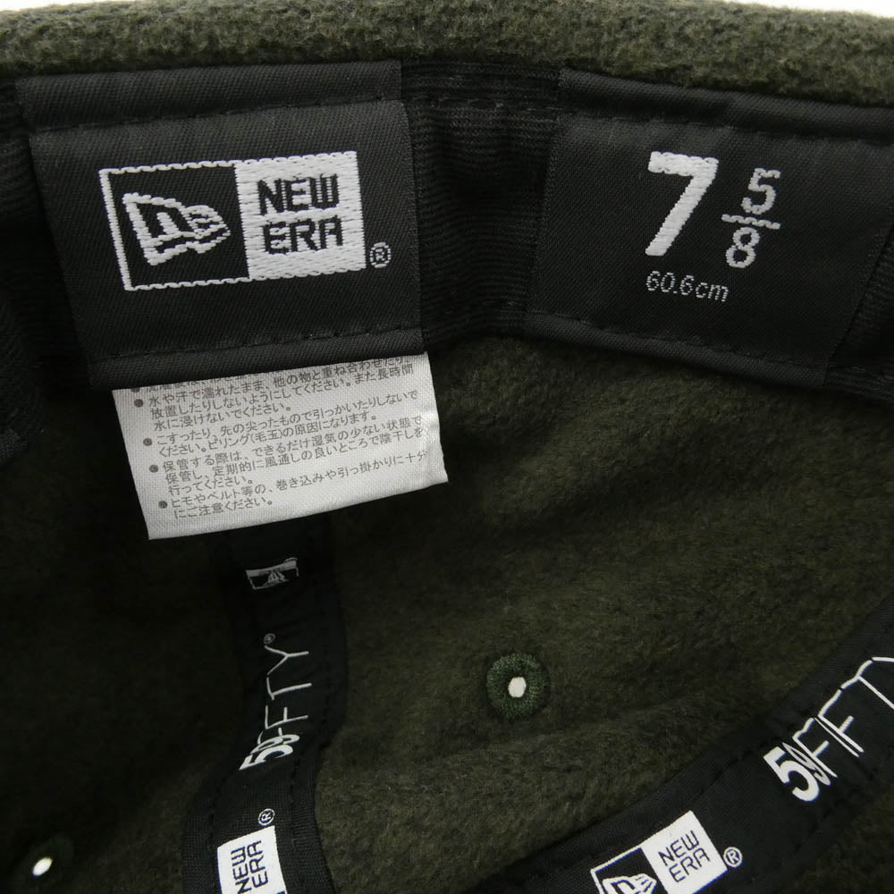 NEW ERA ニューエラ 59FIFTY Flip Down フリップダウン ニューヨーク・ヤンキース ロゴ刺繍 イヤーフラップ キャップ 帽子 カーキ系 60.6ｃｍ【中古】