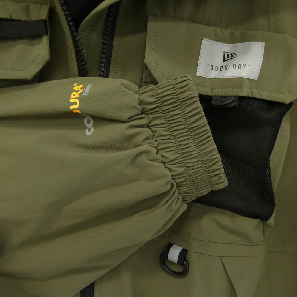 NEW ERA ニューエラ OD FIELD TJK YOSHIDA BROS 吉田兄弟 ナイロン フィールド トラック フーデッド ジャケット カーキ系 L【中古】