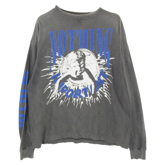 SAINT MICHAEL セントマイケル SM-YS1-0000-C35 × 河村康輔 kosuke kawamura KK LS TEE NOTHING Tee プリント Tシャツ 長袖 グレー系 L【中古】