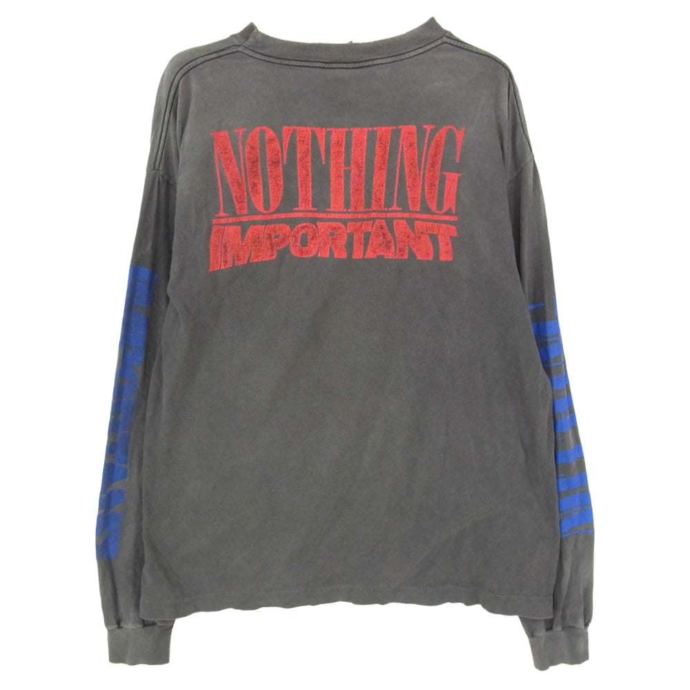 SAINT MICHAEL セントマイケル SM-YS1-0000-C35 × 河村康輔 kosuke kawamura KK LS TEE NOTHING Tee プリント Tシャツ 長袖 グレー系 L【中古】