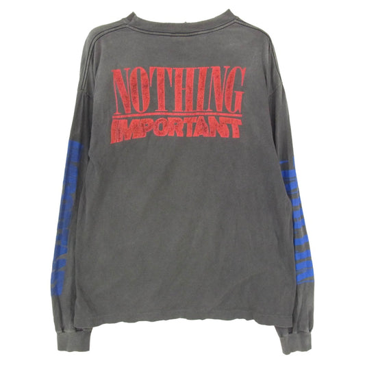 SAINT MICHAEL セントマイケル SM-YS1-0000-C35 × 河村康輔 kosuke kawamura KK LS TEE NOTHING Tee プリント Tシャツ 長袖 グレー系 L【中古】
