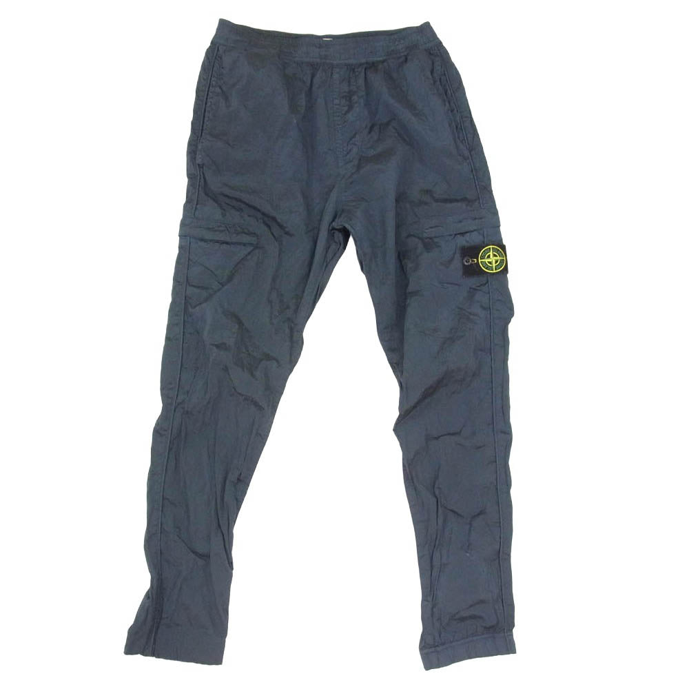 STONE ISLAND ストーンアイランド 22SS 761531021 ロゴワッペン付き ガーメントダイ ナイロン エコナイル ECONYL メタル パンツ ネイビー系 28【中古】