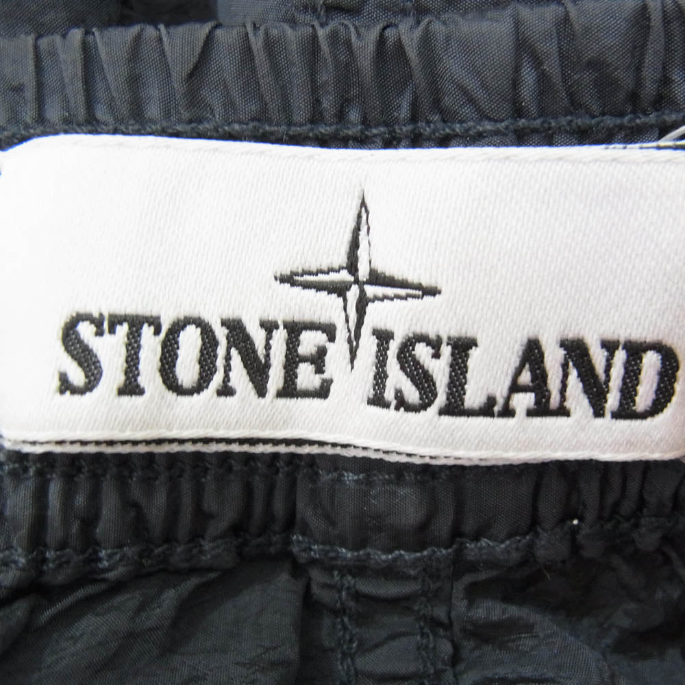 STONE ISLAND ストーンアイランド 22SS 761531021 ロゴワッペン付き ガーメントダイ ナイロン エコナイル ECONYL メタル パンツ ネイビー系 28【中古】