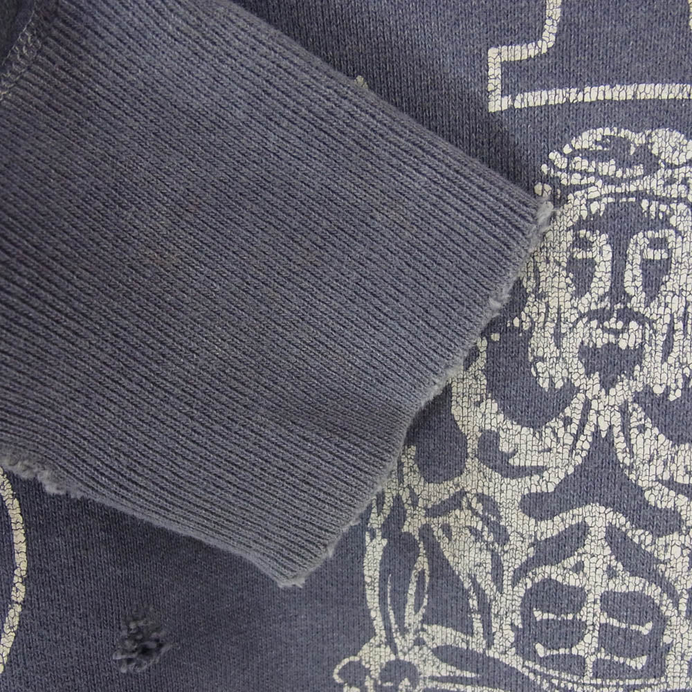 SAINT MICHAEL セントマイケル 21SS SM-S21-0000-048 SM × DENIM TEARS デニムティアーズ CREW SWEATSHIRT プリント スウェット トレーナー グレー系 S【中古】