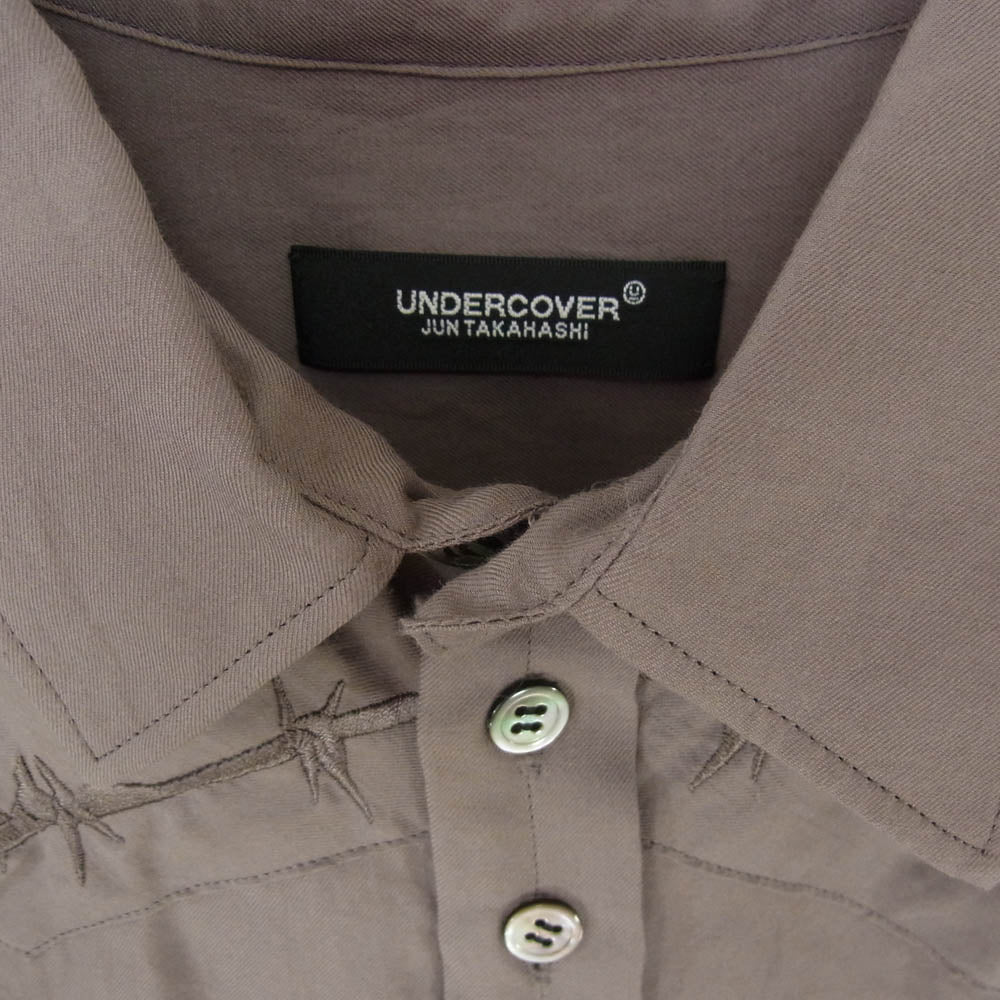 UNDERCOVER アンダーカバー 21SS UC1A4404 ビエラ ワイヤー 刺繍 ウエスタン 長袖 ロングスリーブ シャツ グレー系 2【中古】