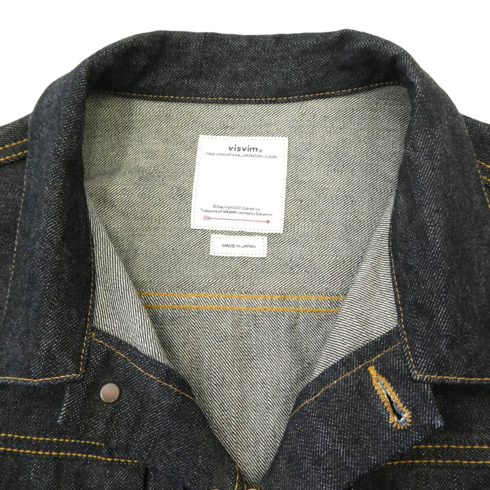 VISVIM ビズビム 25SS 0125105006002 SS 101X JKT RAW MUD OD 13oz 天然染色加工 デニム ジャケット インディゴブルー系 3【美品】【中古】