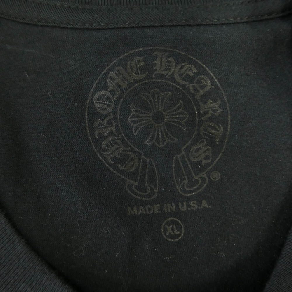 CHROME HEARTS クロムハーツ（原本無） Hollywood Vertical Logo Tee Neon ハリウッド バーティカル ネオンロゴ プリント 半袖 カットソー Tシャツ ブラック系 XL【中古】