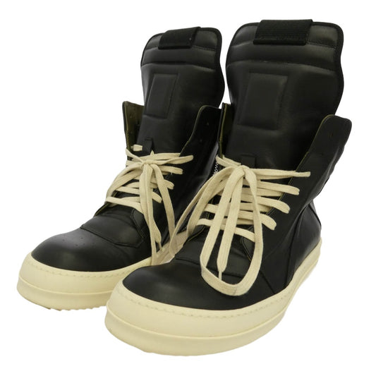 Rick Owens リックオウエンス 19AW RU19F4894 Geobasket ジオバスケット シャークソール レザー ハイカット スニーカー ブラック系 43【中古】