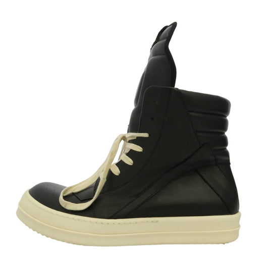 Rick Owens リックオウエンス 19AW RU19F4894 Geobasket ジオバスケット シャークソール レザー ハイカット スニーカー ブラック系 43【中古】