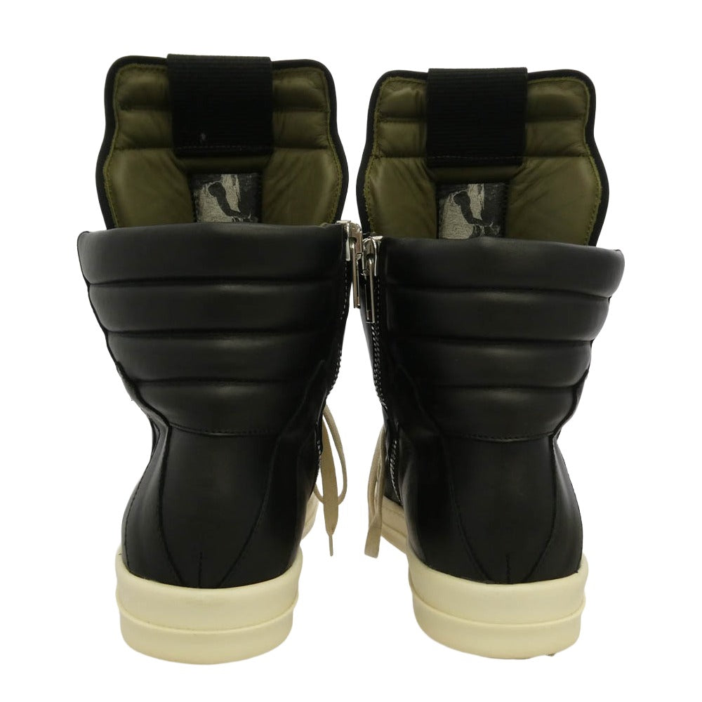 Rick Owens リックオウエンス 19AW RU19F4894 Geobasket ジオバスケット シャークソール レザー ハイカット スニーカー ブラック系 43【中古】