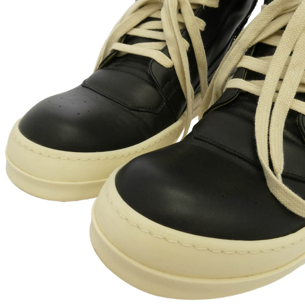 Rick Owens リックオウエンス 19AW RU19F4894 Geobasket ジオバスケット シャークソール レザー ハイカット スニーカー ブラック系 43【中古】