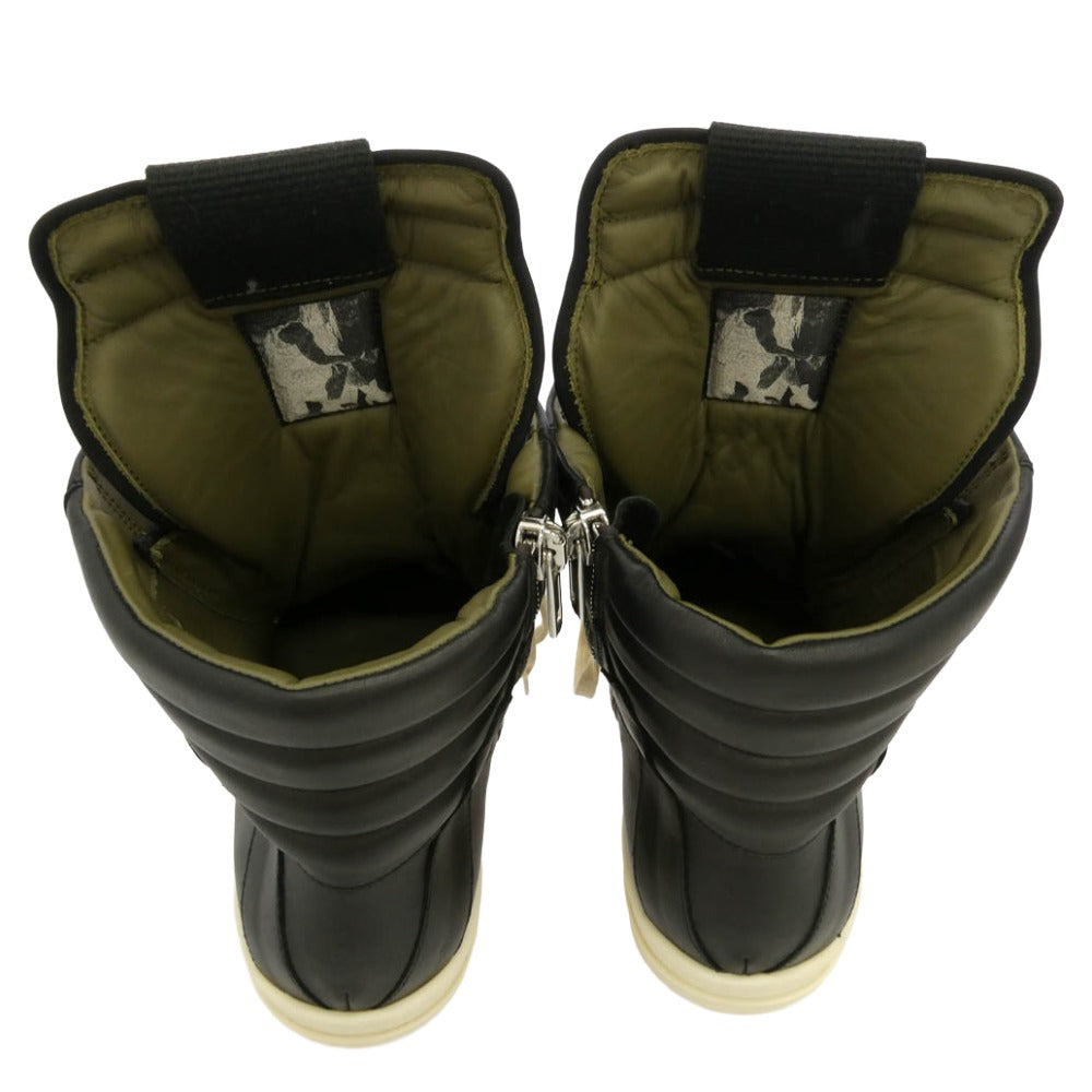 Rick Owens リックオウエンス 19AW RU19F4894 Geobasket ジオバスケット シャークソール レザー ハイカット スニーカー ブラック系 43【中古】