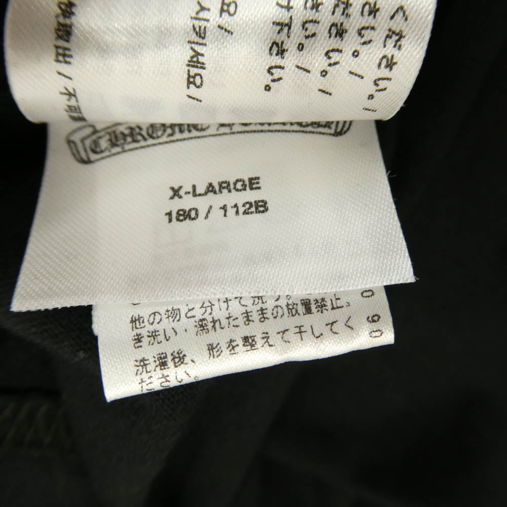 CHROME HEARTS クロムハーツ（原本無） PINK HORSESHOE S/S TEE ピンクホースシュープリント ポケット付き 半袖 Tシャツ クルーネック カットソー ブラック系 XL【中古】