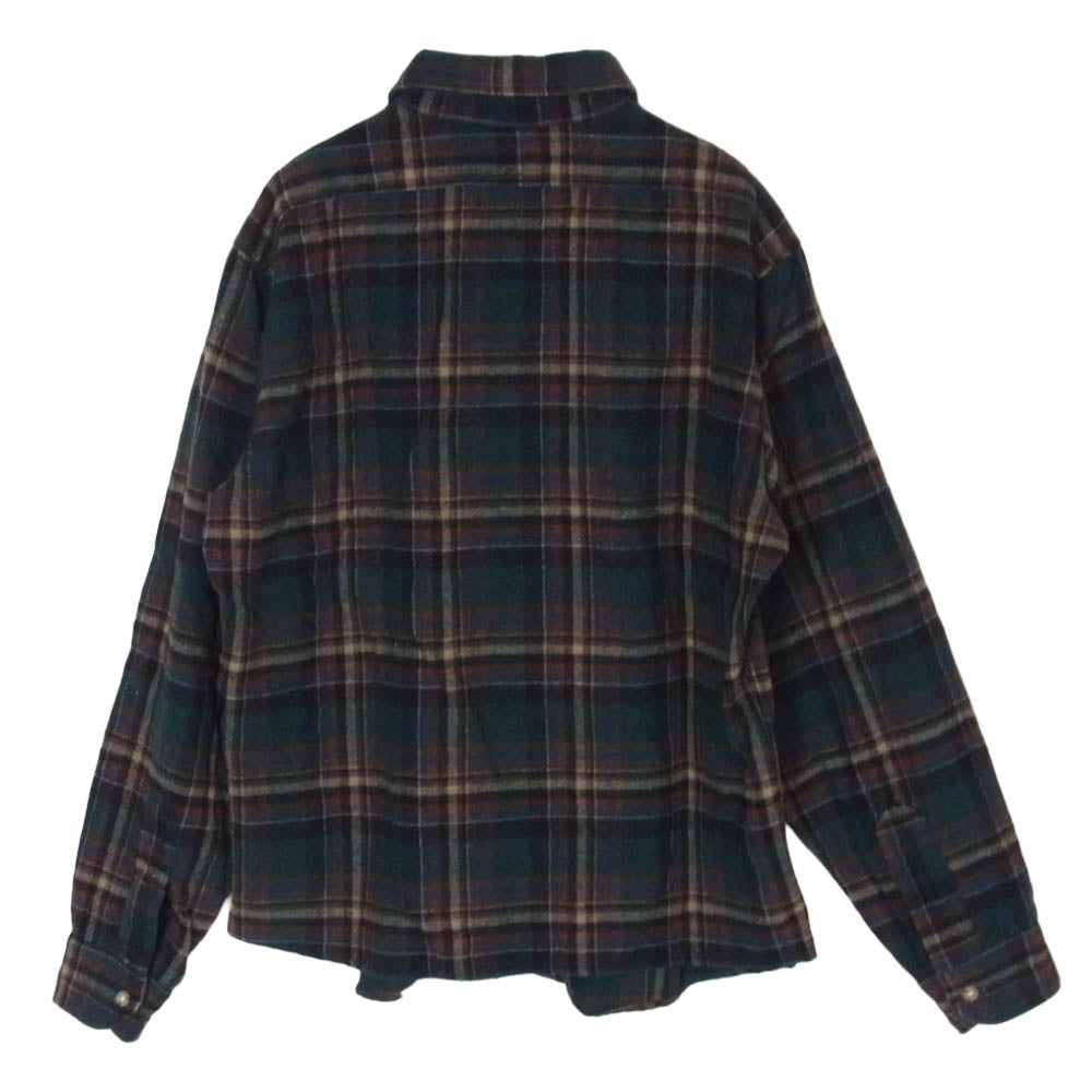 PENDLETON ペンドルトン 70s USA製 ウール チェック シャツ グリーン系 M【中古】
