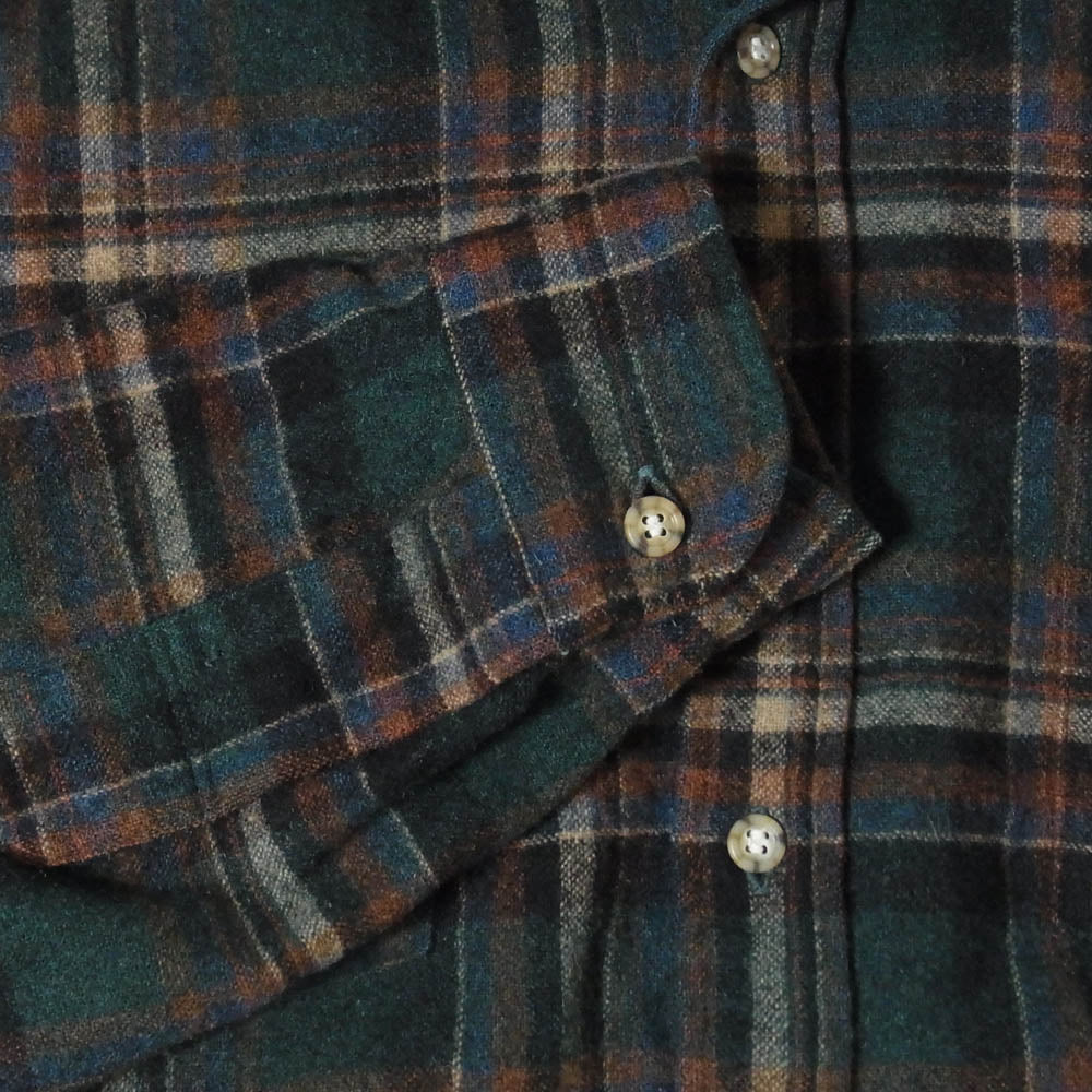 PENDLETON ペンドルトン 70s USA製 ウール チェック シャツ グリーン系 M【中古】