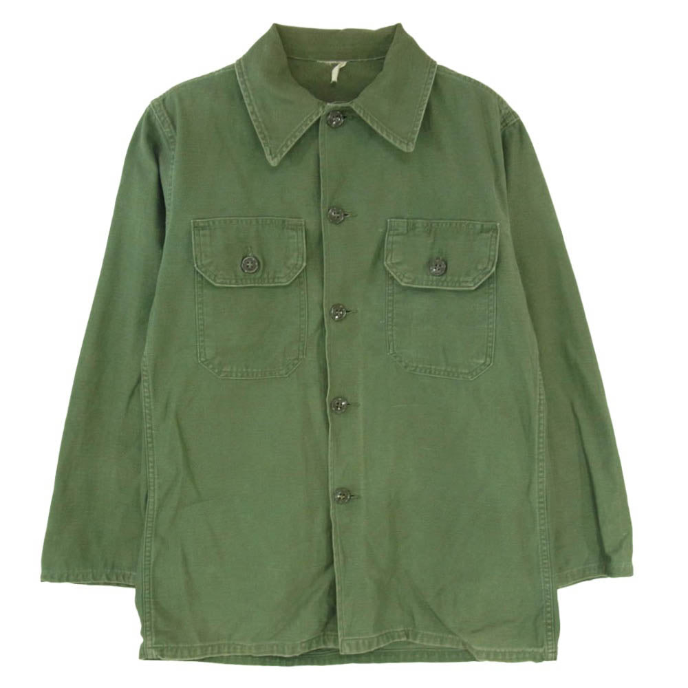 ヴィンテージ DSA-1-4848-65-C 60s U.S.ARMY 米軍 ファティーグ シャツ カーキ系 サイズ表記無【中古】
