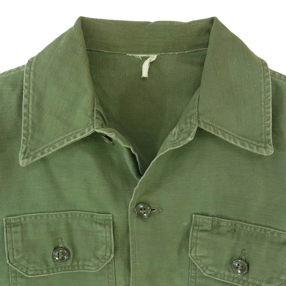 ヴィンテージ DSA-1-4848-65-C 60s U.S.ARMY 米軍 ファティーグ シャツ カーキ系 サイズ表記無【中古】