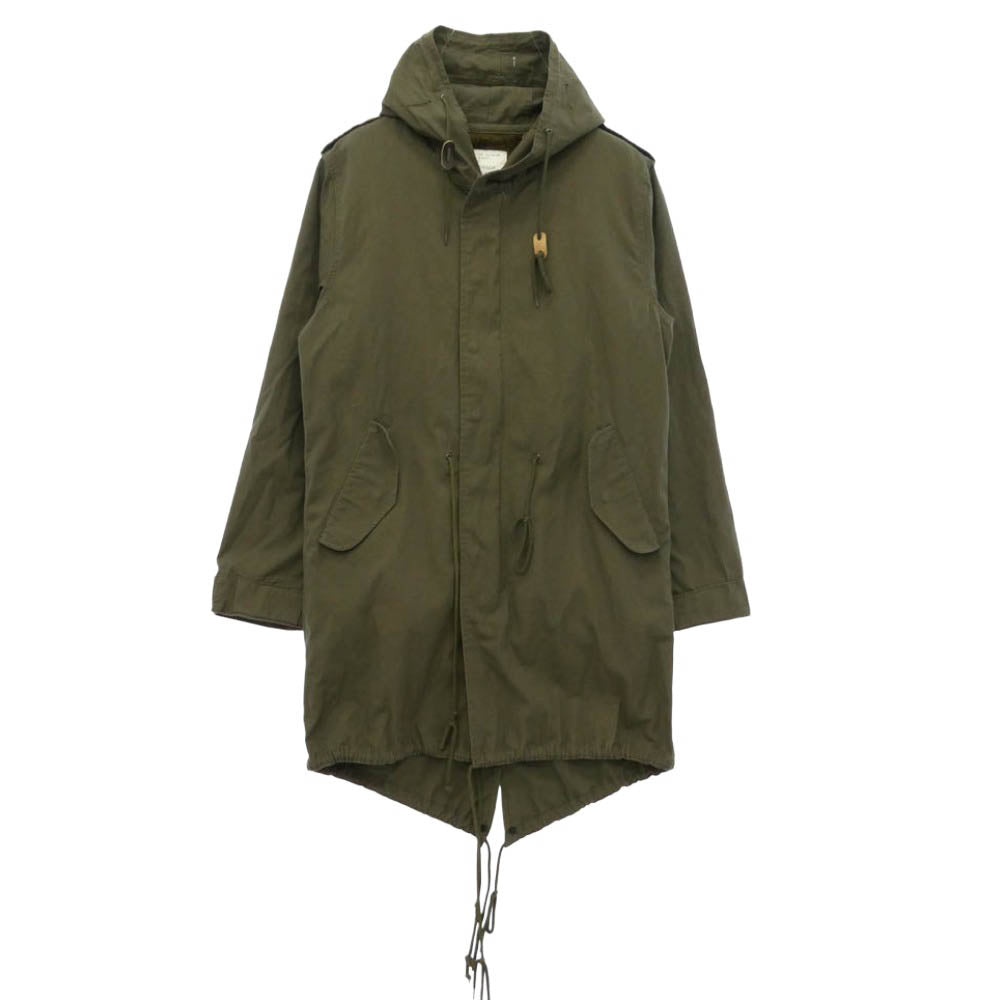 HOUSTON ヒューストン 23WP17 M-51 M51 PARKA パーカ ライナー付き モッズコート ミリタリー フィッシュテール コート カーキ系 L【中古】