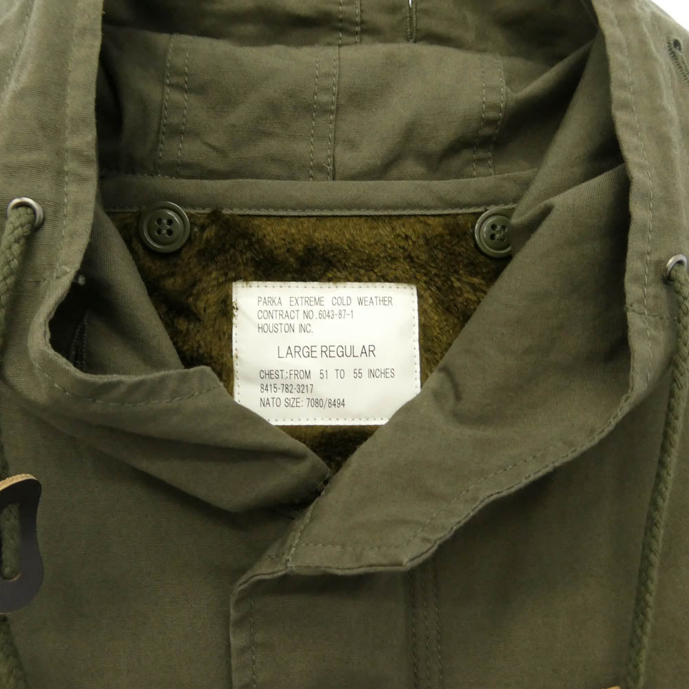 HOUSTON ヒューストン 23WP17 M-51 M51 PARKA パーカ ライナー付き モッズコート ミリタリー フィッシュテール コート カーキ系 L【中古】