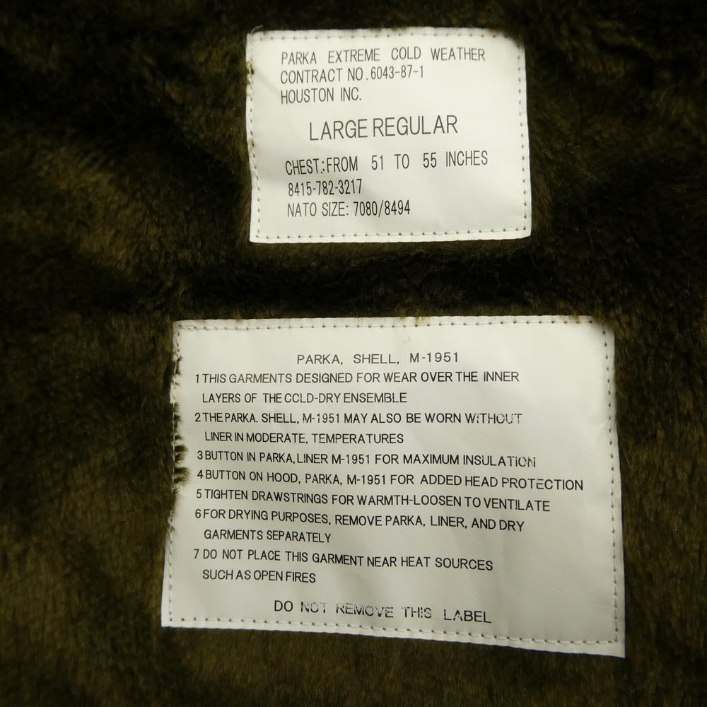 HOUSTON ヒューストン 23WP17 M-51 M51 PARKA パーカ ライナー付き モッズコート ミリタリー フィッシュテール コート カーキ系 L【中古】