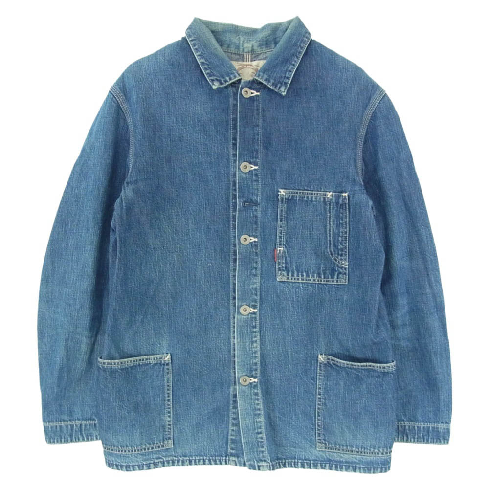 EVISU エヴィス Lot 1951 インディゴ デニム カバーオール ジャケット インディゴブルー系 38【中古】