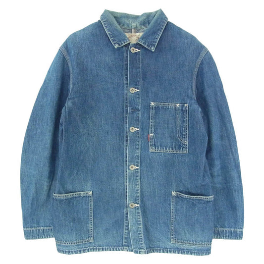 EVISU エヴィス Lot 1951 インディゴ デニム カバーオール ジャケット インディゴブルー系 38【中古】