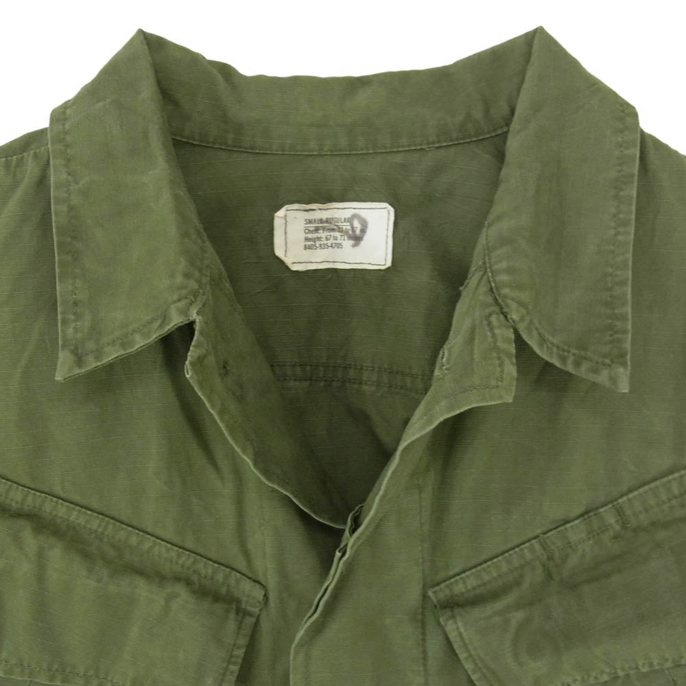 ヴィンテージ DSA-100-70-C-0155 70s U.S.ARMY 米軍 Jungle Fatigue Jacket ジャングルファティーグ ジャケット カーキ系 S【中古】