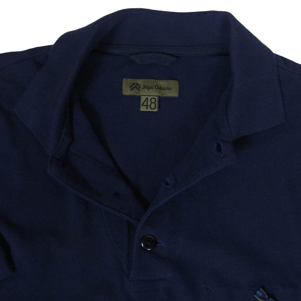 Nigel Cabourn ナイジェルケーボン 8030021611 S/S POLO SHIRT 半袖 ポロシャツ ダークネイビー系 48【中古】