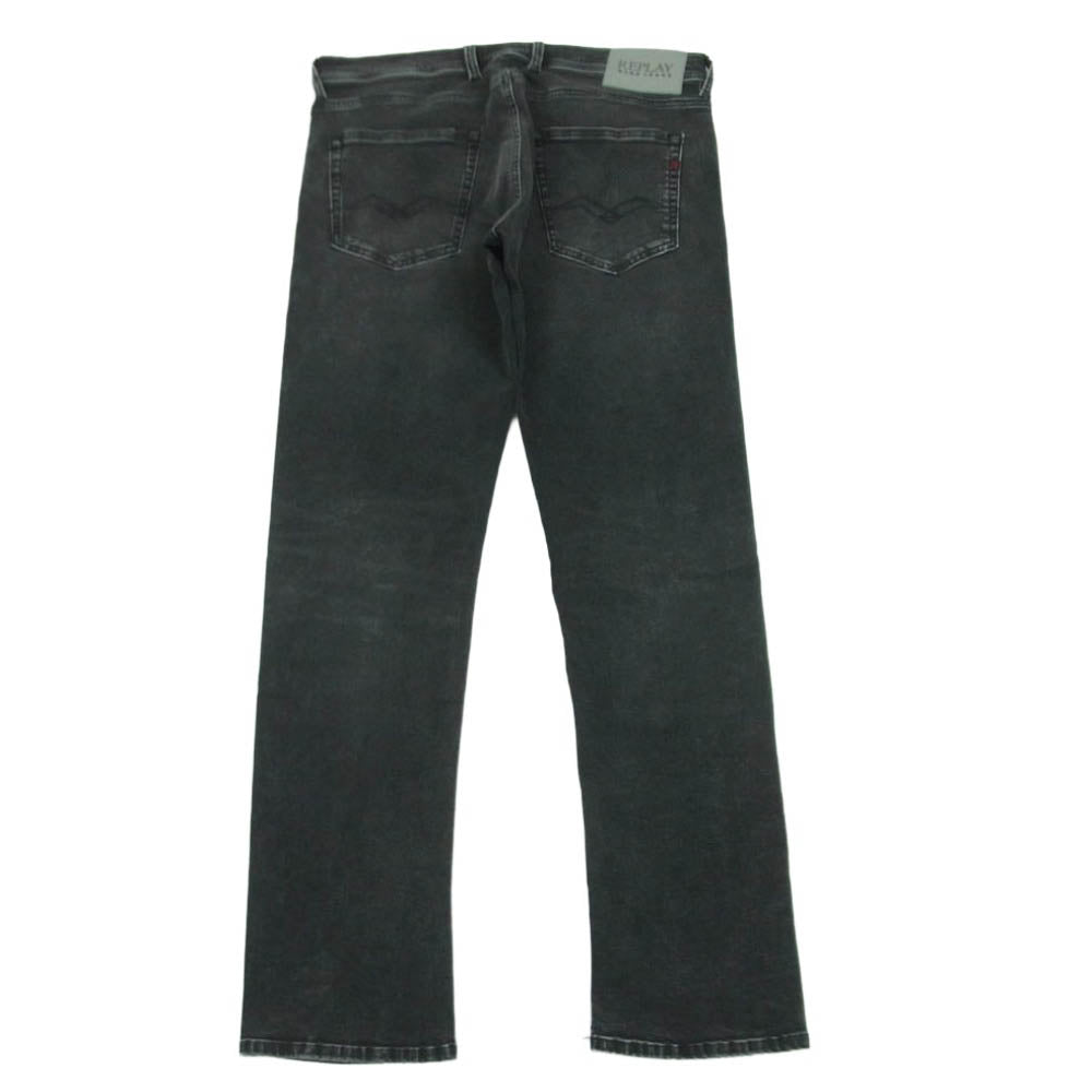 REPLAY リプレイ GROVER グローバー Hyperflex ハイパーフレックス ストレートフィット ヴィンテージ加工 ジーンズ デニム パンツ グレー系 33【中古】