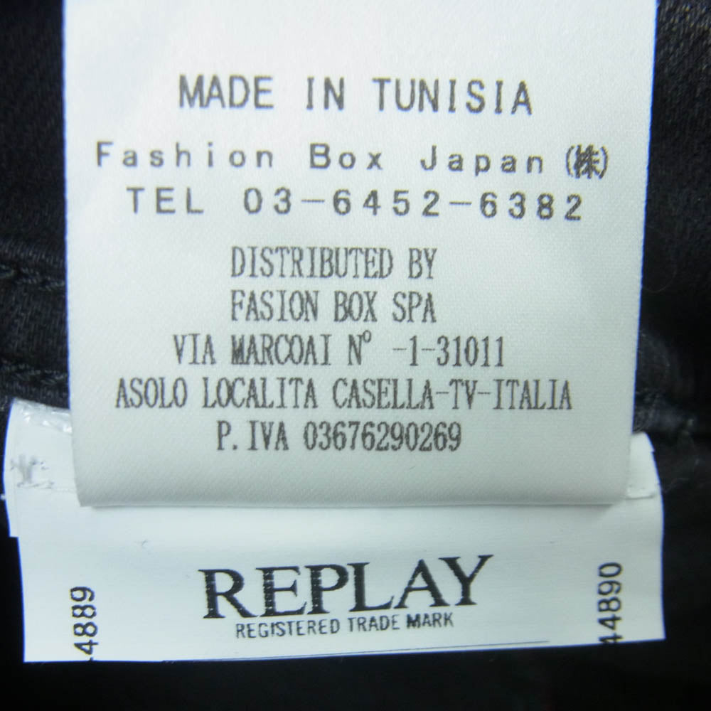 REPLAY リプレイ GROVER グローバー Hyperflex ハイパーフレックス ストレートフィット ヴィンテージ加工 ジーンズ デニム パンツ グレー系 33【中古】